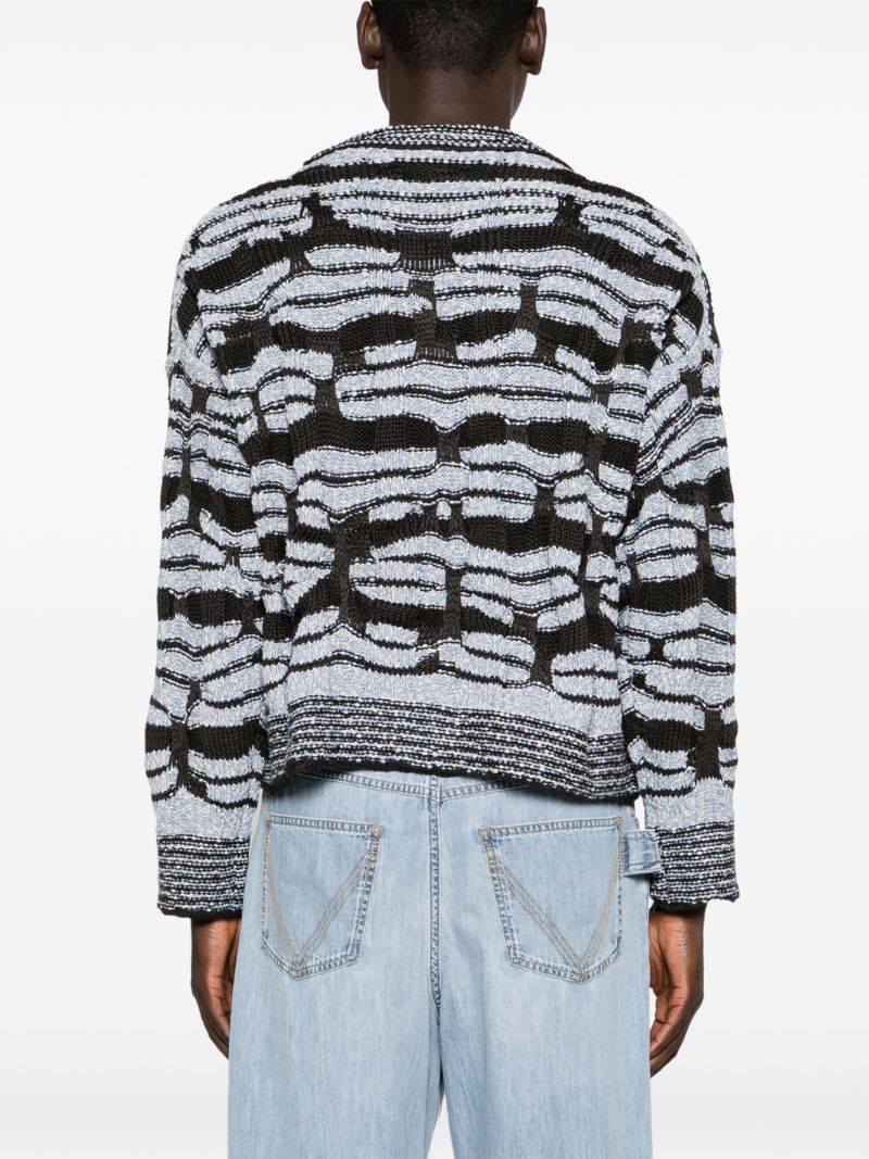 Brown Striped Chunky-knit Sweater