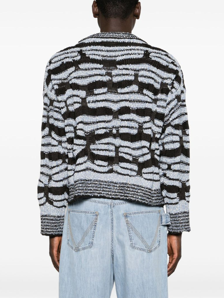 Brown Striped Chunky-knit Sweater