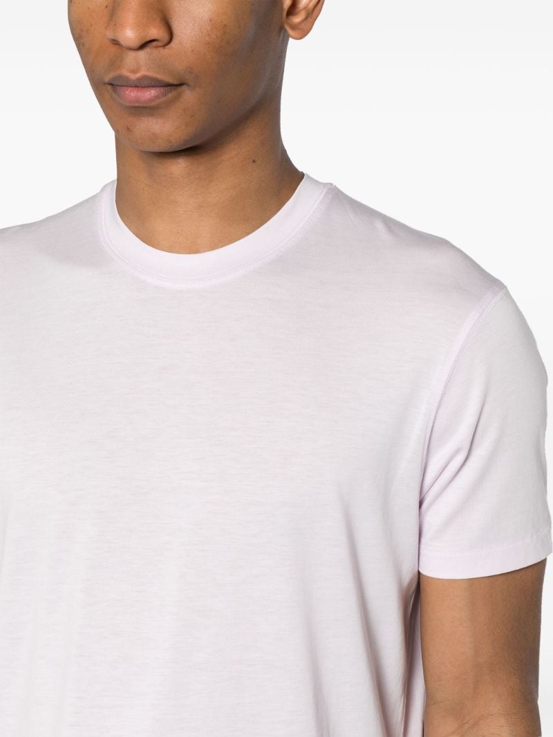 Pink Plain Crew-neck T-shirt