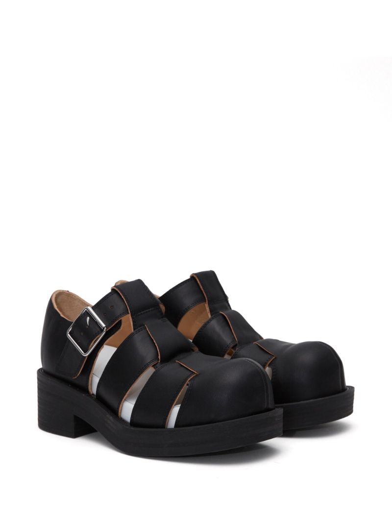 Black 50 Caged Leather Sandals