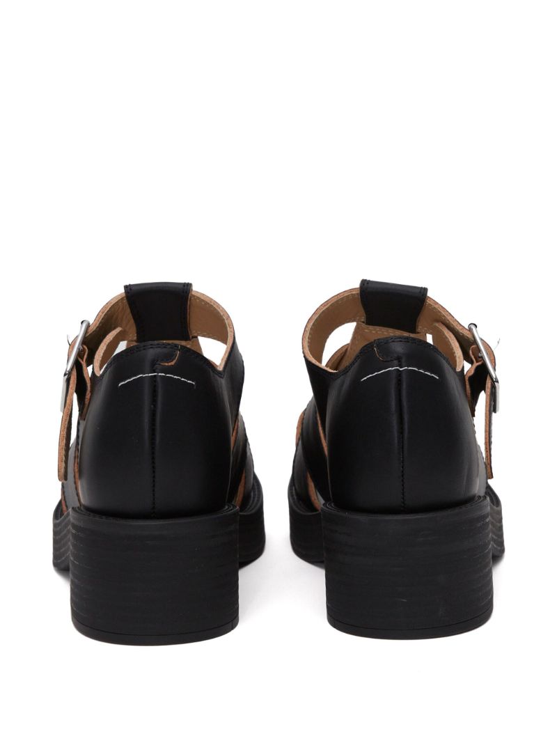 Black 50 Caged Leather Sandals