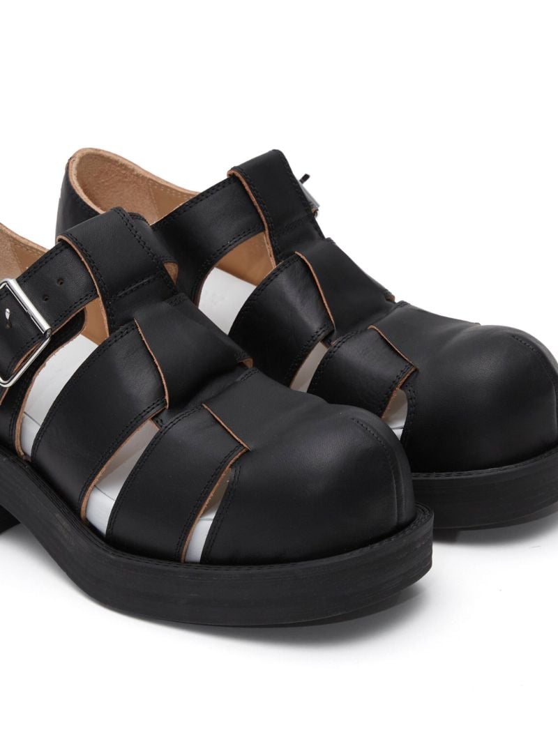 Black 50 Caged Leather Sandals