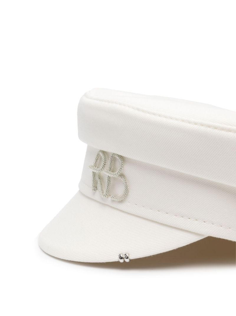White Twill AppliquÃ_x0083_Â© Logo Hat