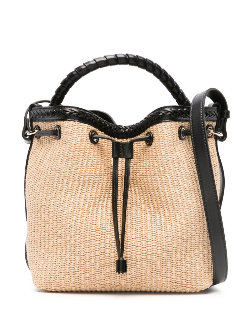 Neutral Marcie Woven Bucket Bag