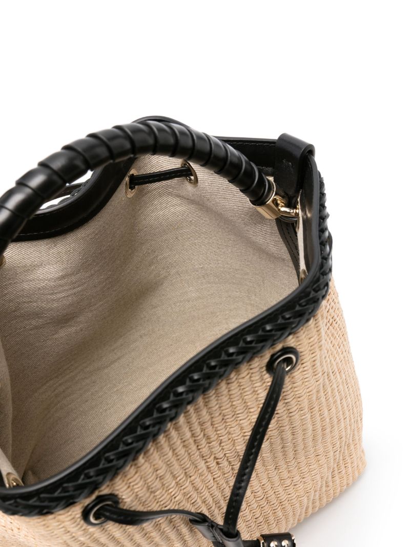Neutral Marcie Woven Bucket Bag
