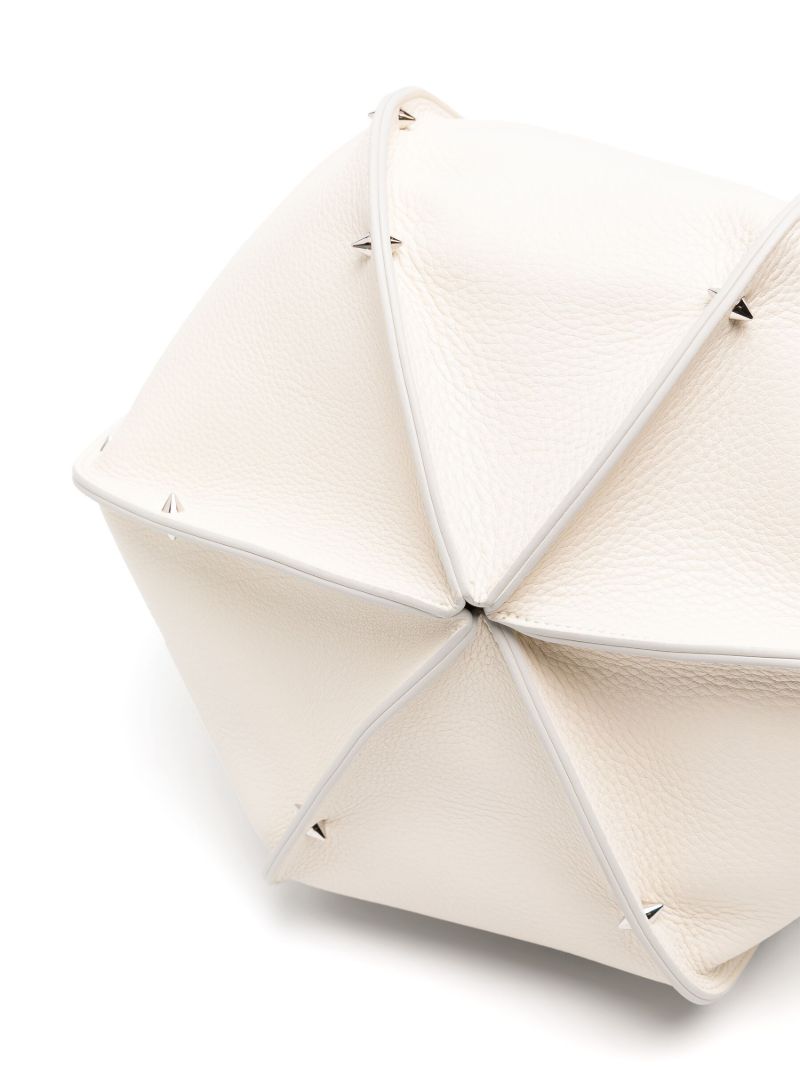 White Carmela Large Leather Tote Bag