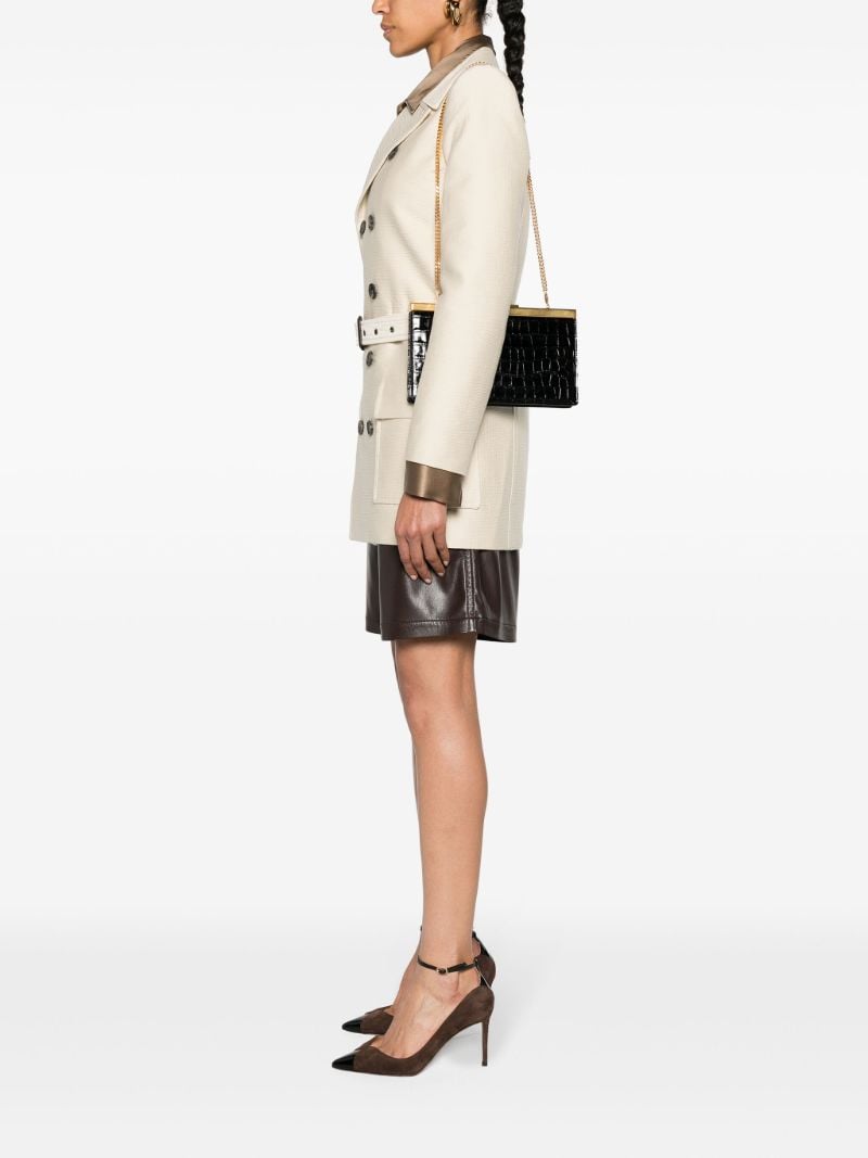Black Crocodile-effect Clutch Bag