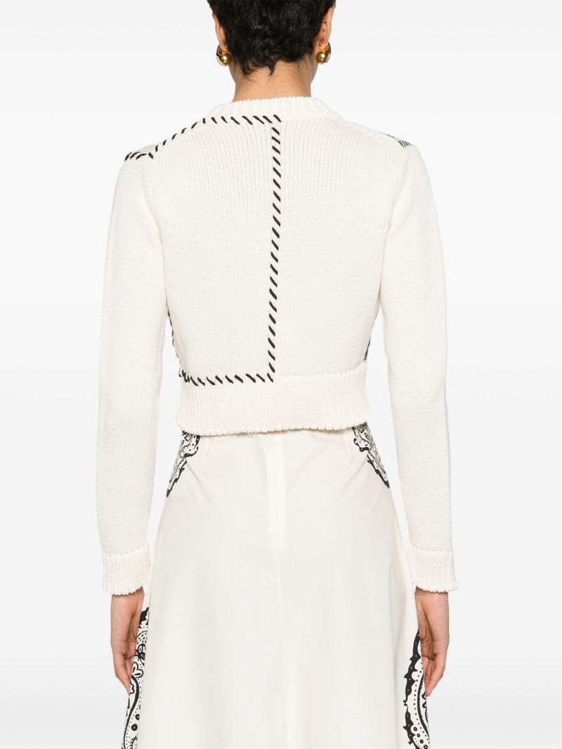 Neutral Panelled Cotton Cardigan