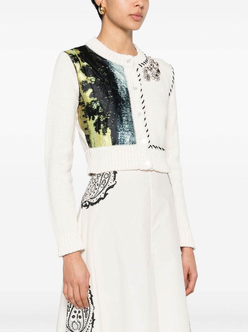 Neutral Panelled Cotton Cardigan