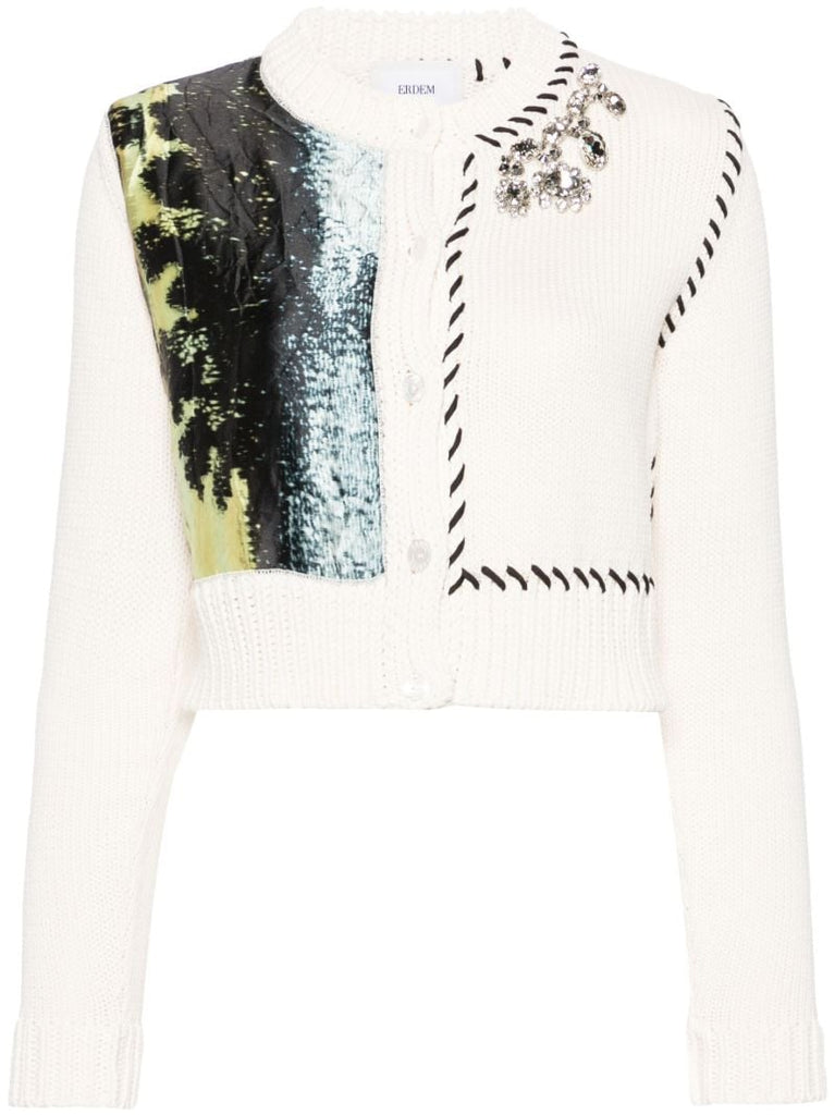 Neutral Panelled Cotton Cardigan
