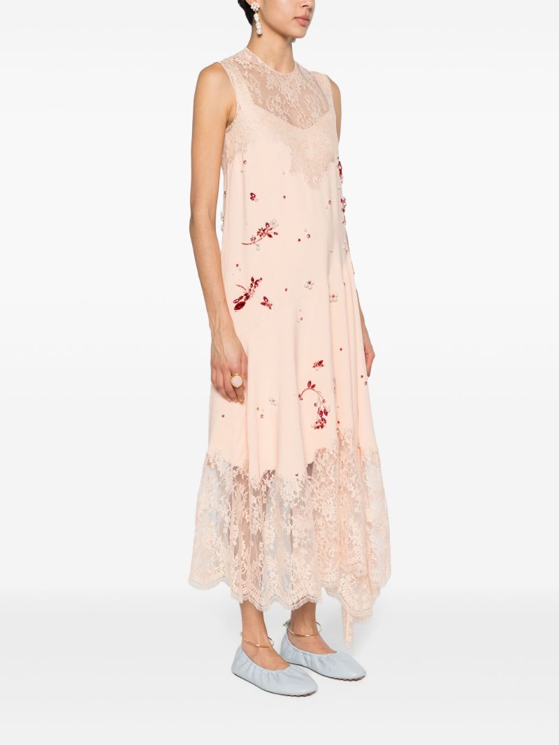 Pink Lace-panelled Slip Dress