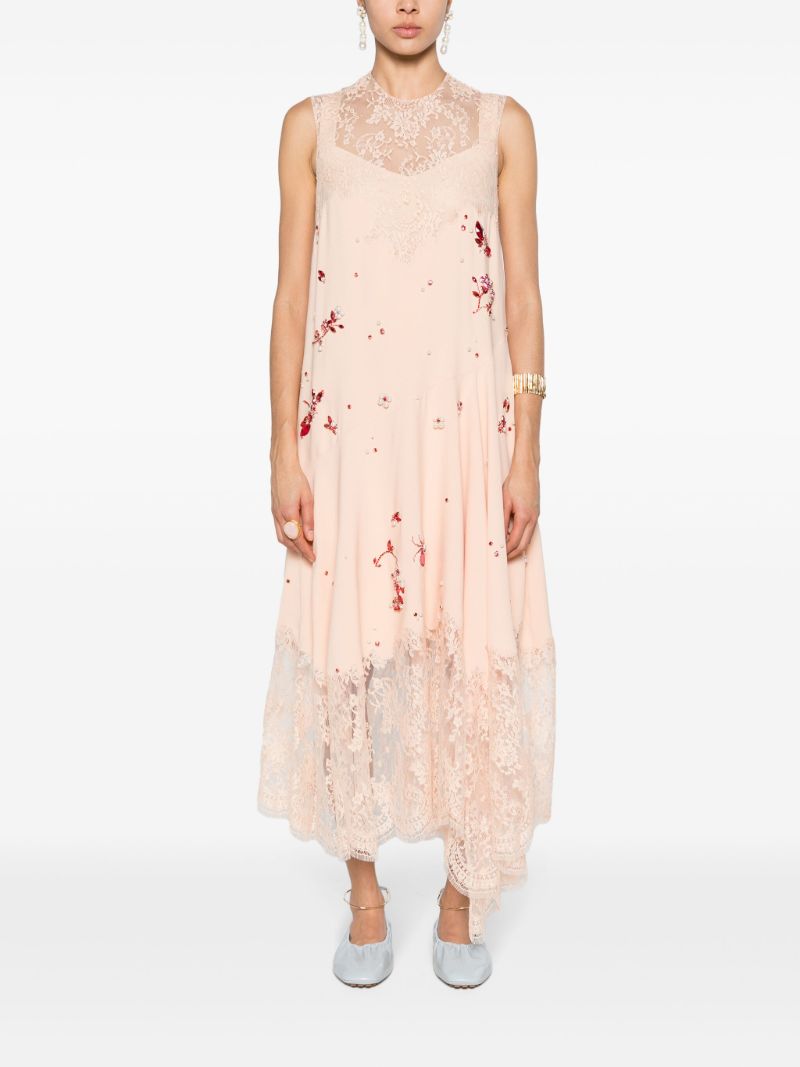 Pink Lace-panelled Slip Dress
