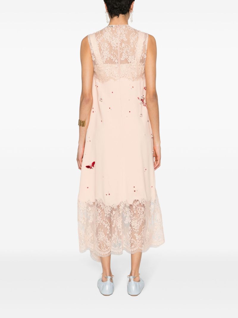 Pink Lace-panelled Slip Dress