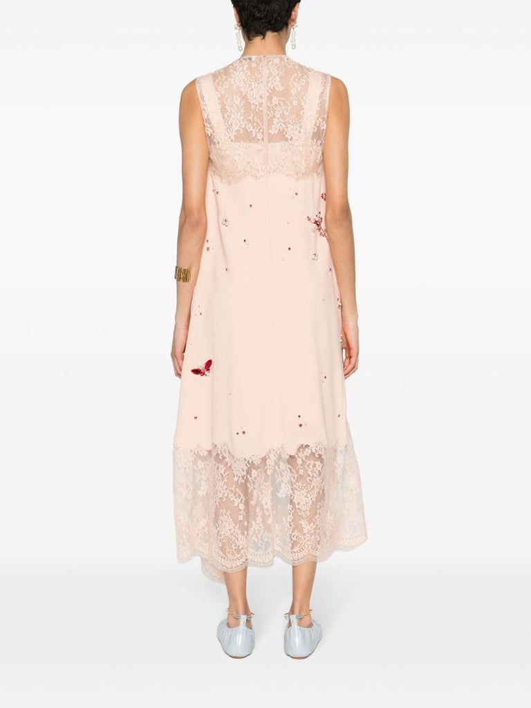 Pink Lace-panelled Slip Dress