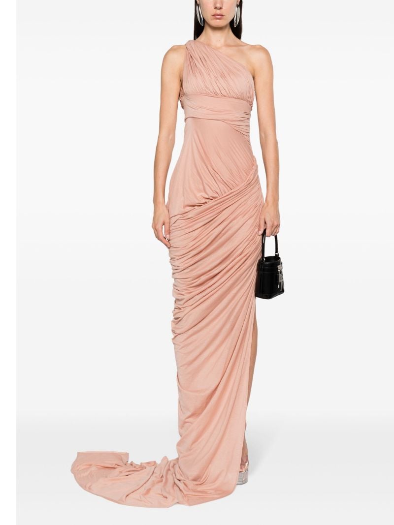 Pink Lido One-shoulder Draped Gown