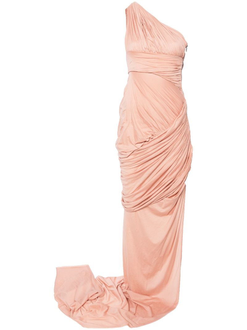 Pink Lido One-shoulder Draped Gown