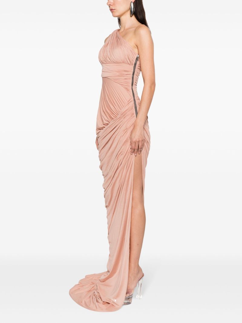 Pink Lido One-shoulder Draped Gown