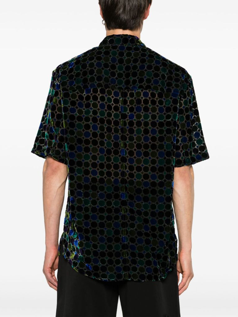 Black Stained Glass Velvet Shirt