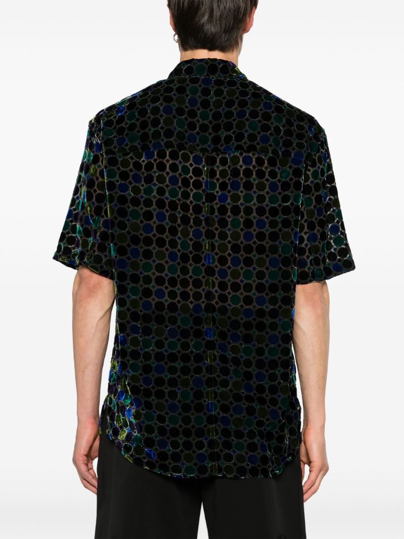 Black Stained Glass Velvet Shirt