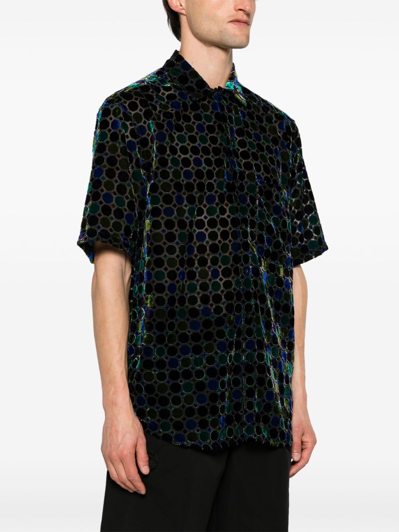 Black Stained Glass Velvet Shirt
