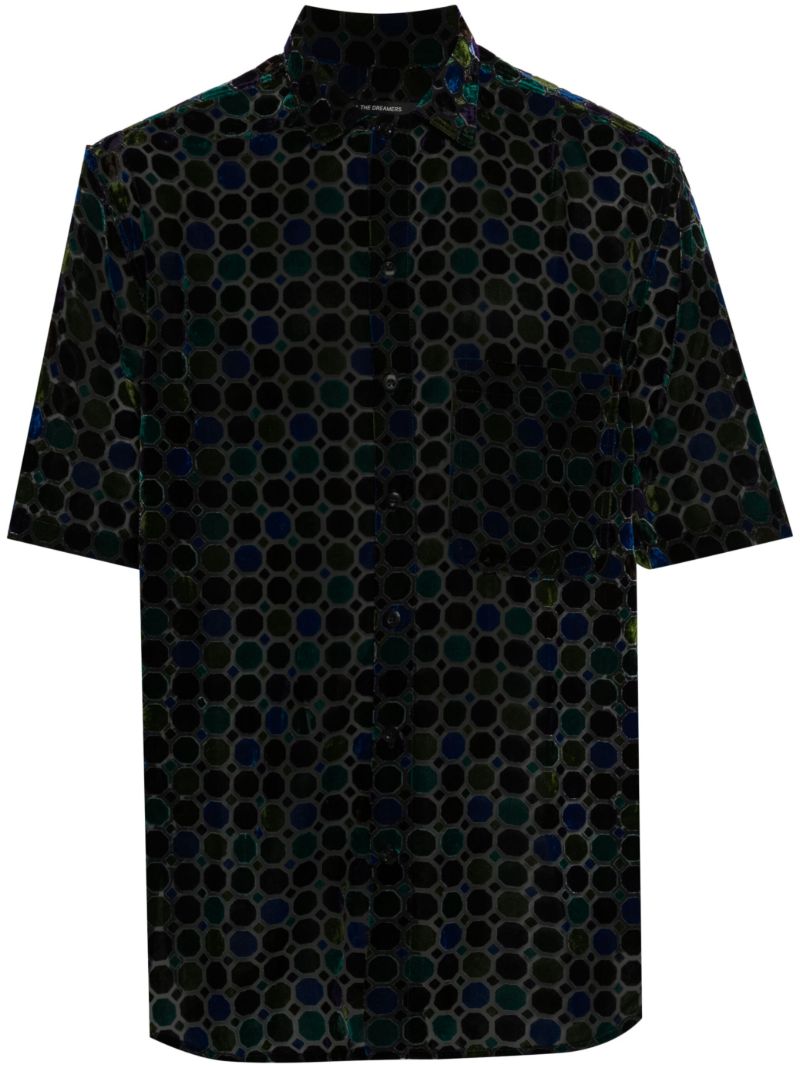 Black Stained Glass Velvet Shirt