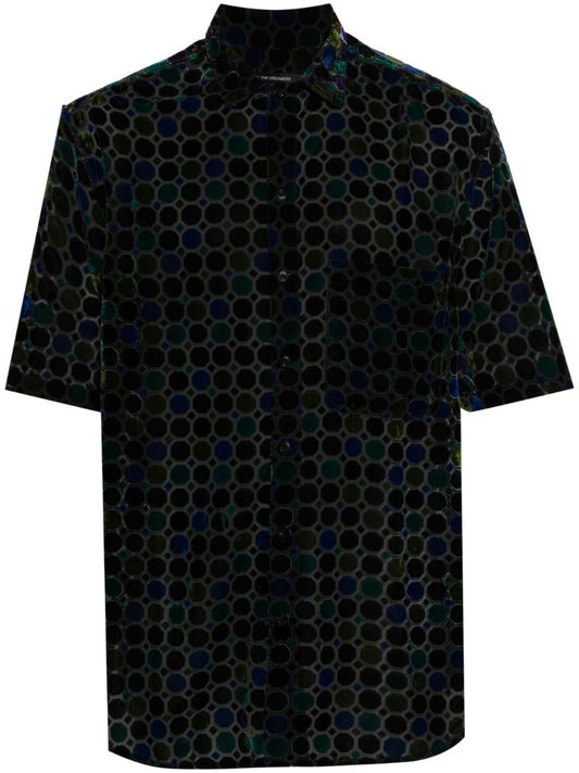 Black Stained Glass Velvet Shirt