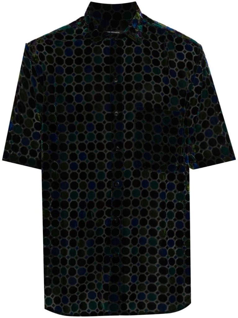Black Stained Glass Velvet Shirt