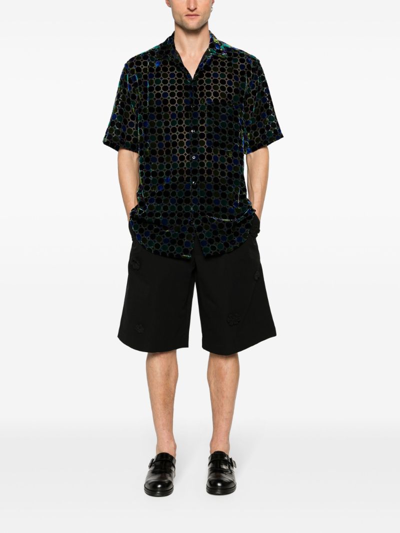 Black Stained Glass Velvet Shirt