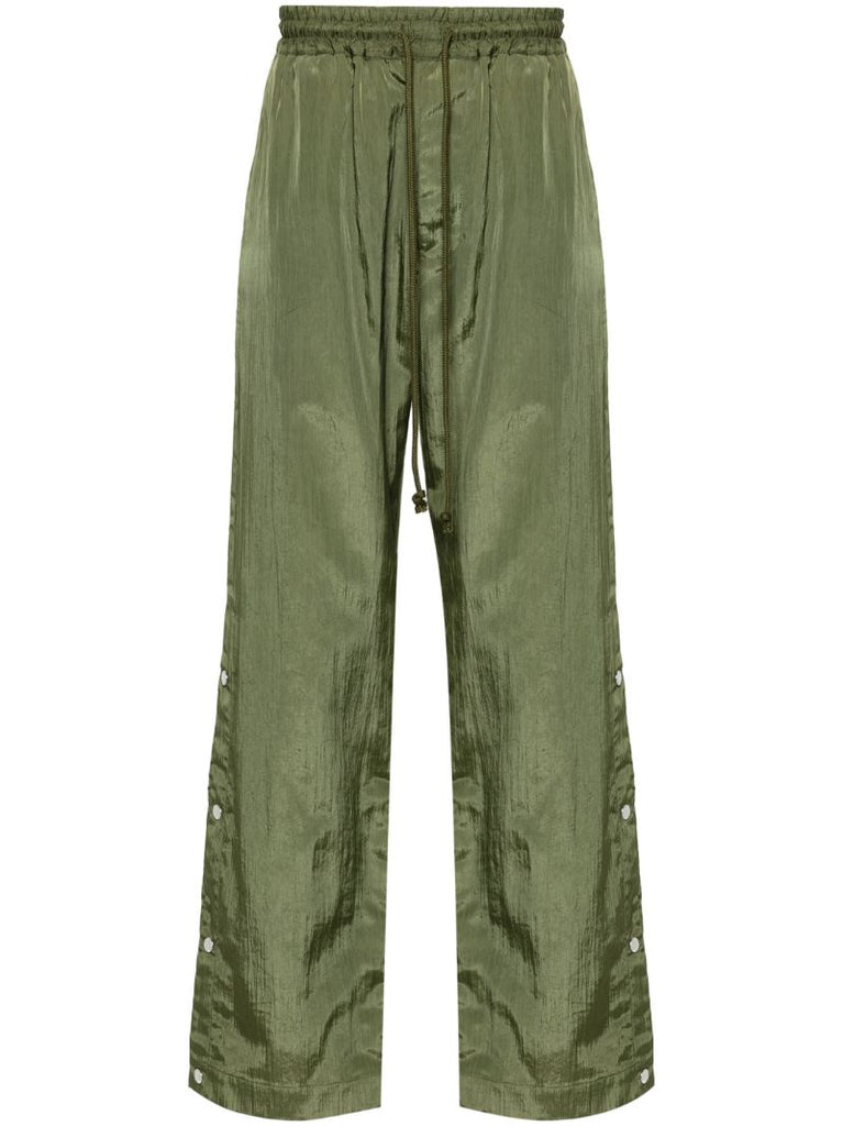 Green Studded Straight-leg Trousers