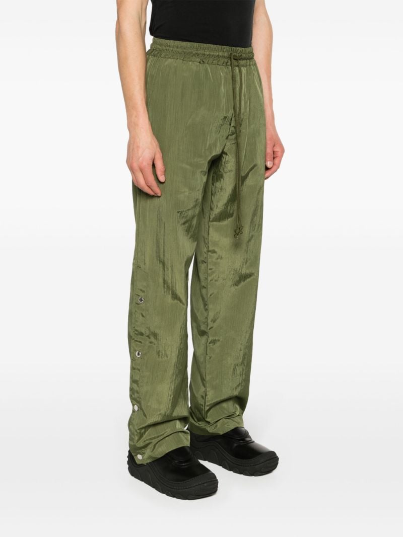 Green Studded Straight-leg Trousers