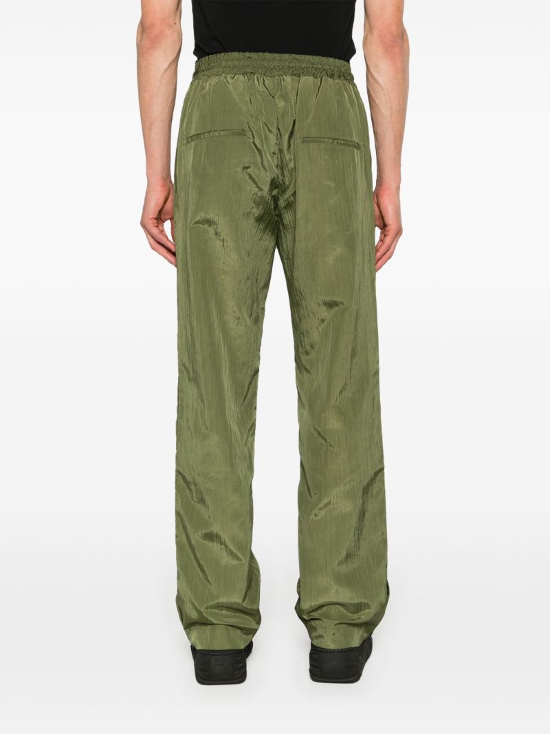 Green Studded Straight-leg Trousers