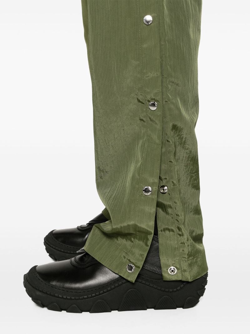 Green Studded Straight-leg Trousers