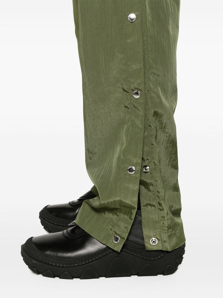 Green Studded Straight-leg Trousers