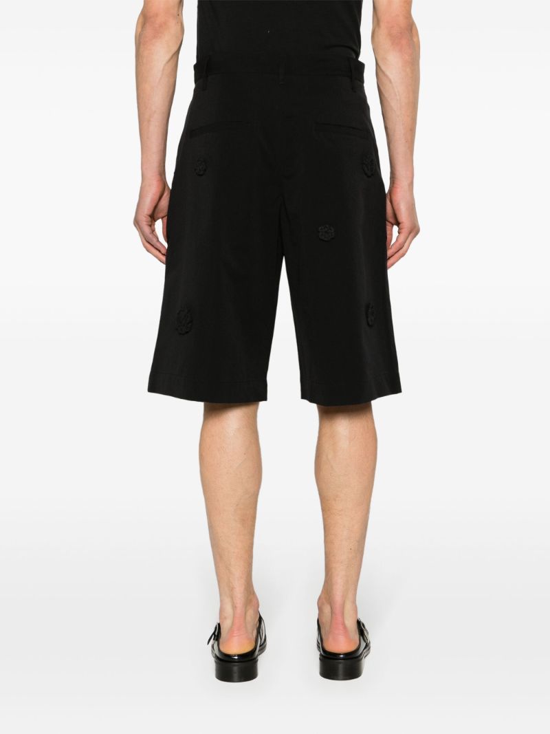 Black Floral-appliquÃ_x0083_Â© Tailored Shorts