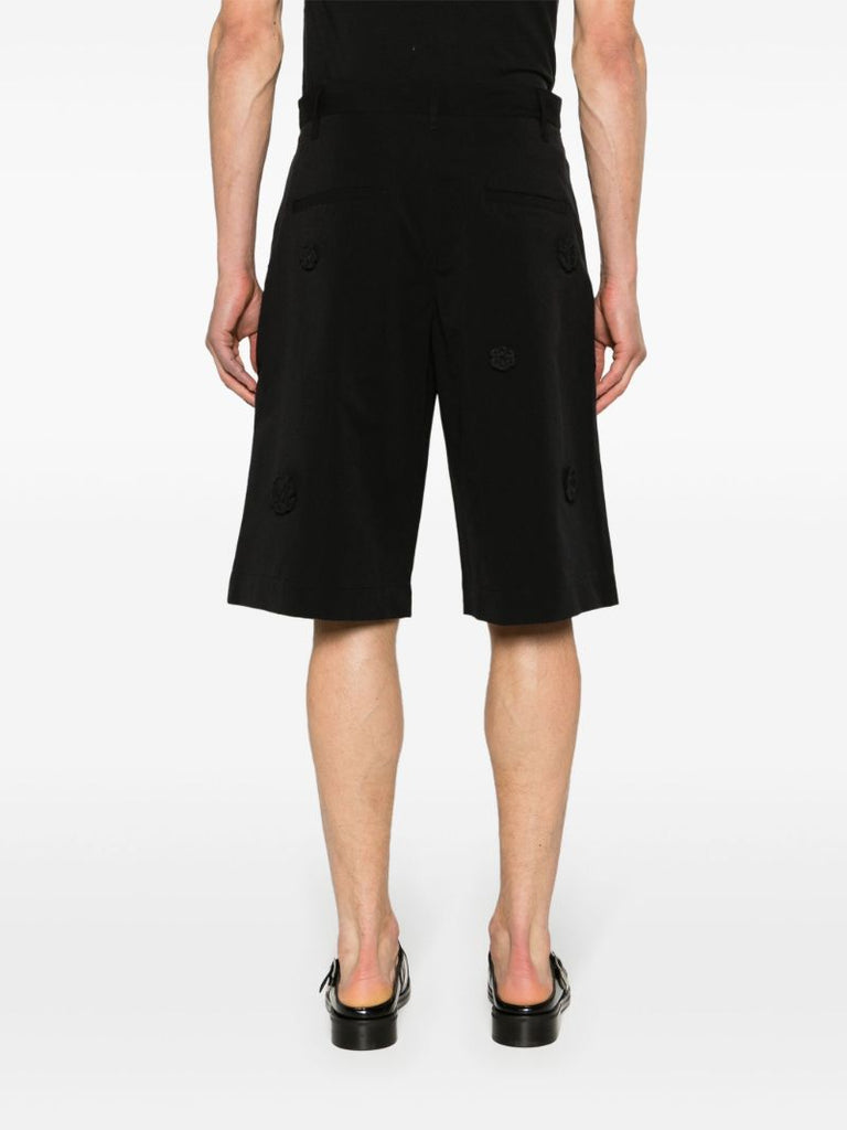Black Floral-appliquÃ_x0083_Â© Tailored Shorts