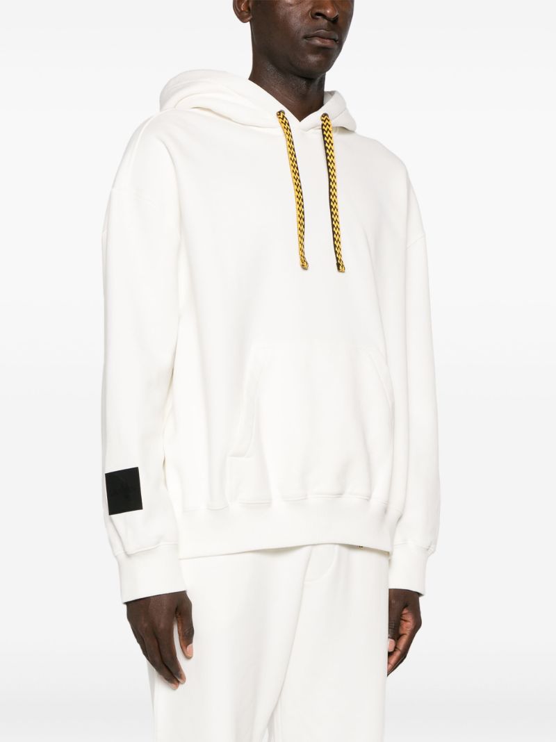 White Logo-embroidered Cotton Hoodie