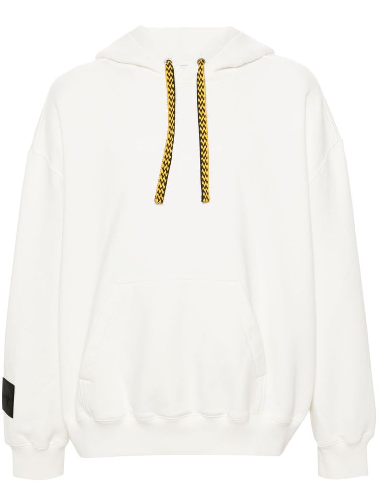 White Logo-embroidered Cotton Hoodie