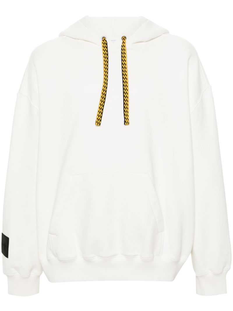 White Logo-embroidered Cotton Hoodie