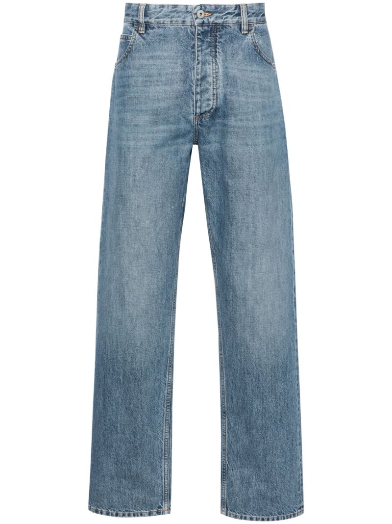 Blue Mid-rise Straight-leg Jeans