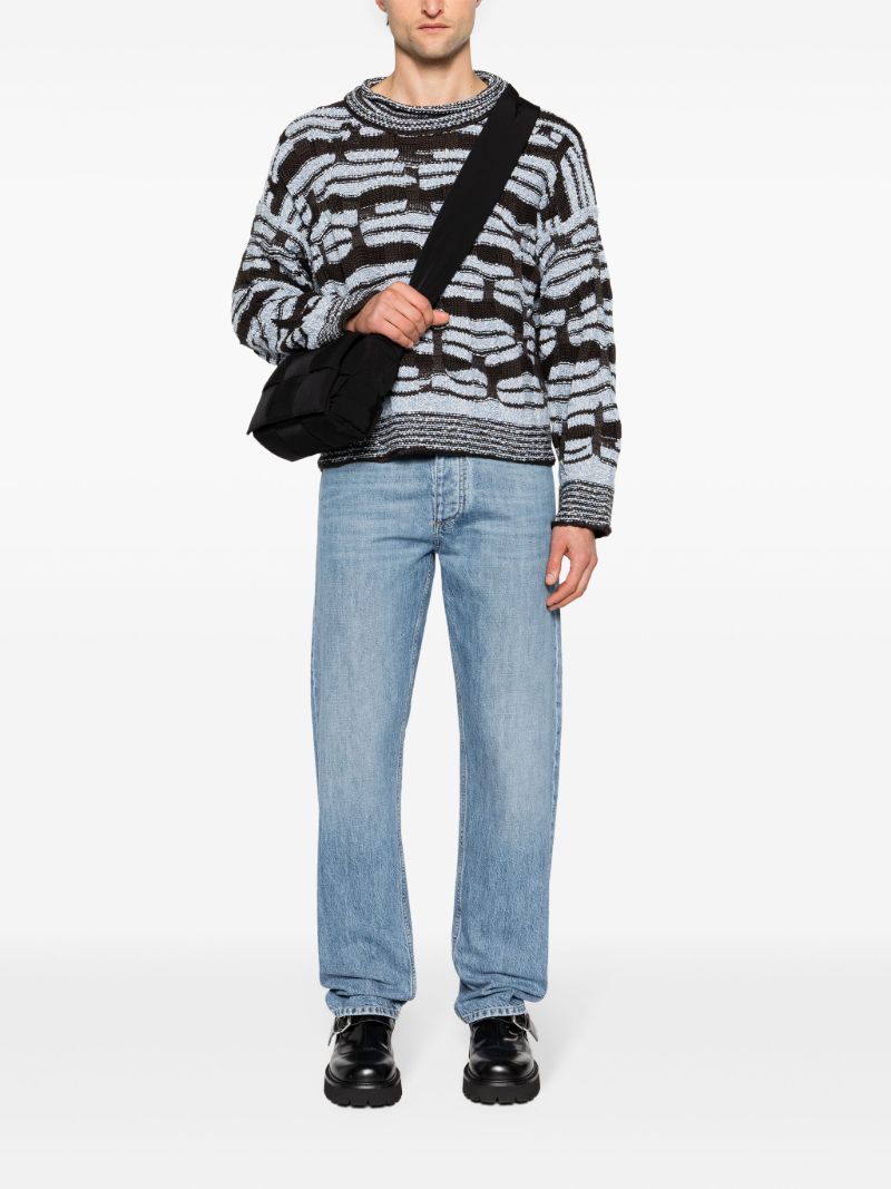 Blue Mid-rise Straight-leg Jeans