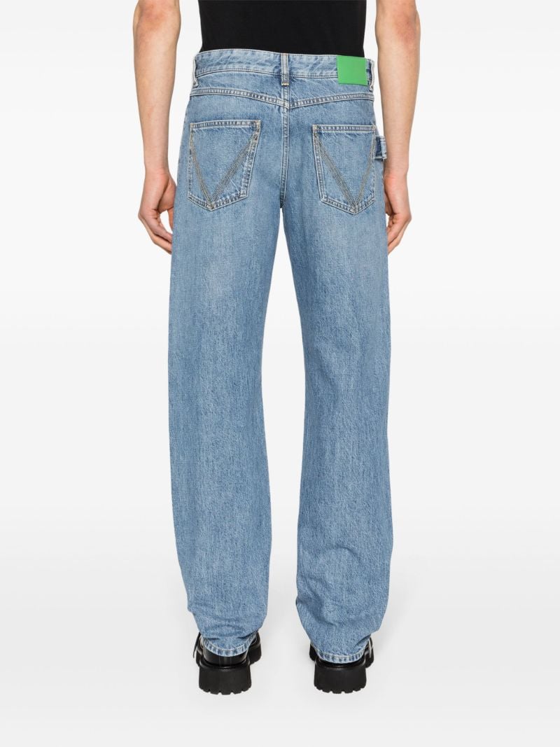 Blue Mid-rise Straight-leg Jeans