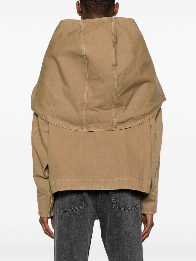 Neutral Layered Cotton Shirt Jacket