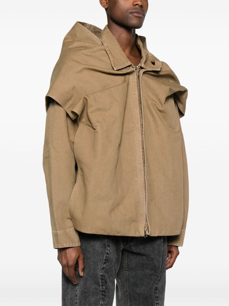 Neutral Layered Cotton Shirt Jacket