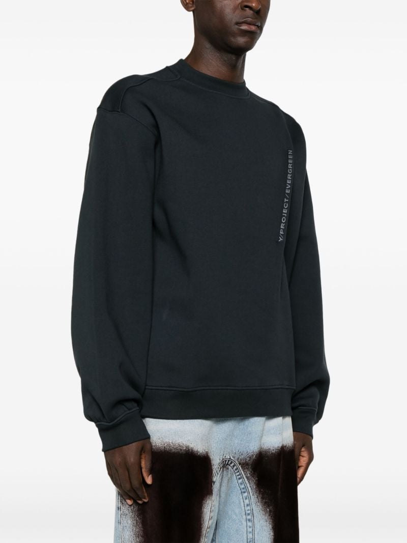 Black Pinched Logo Cotton Sweatshirt