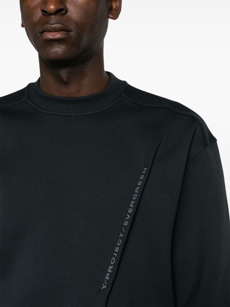Black Pinched Logo Cotton Sweatshirt