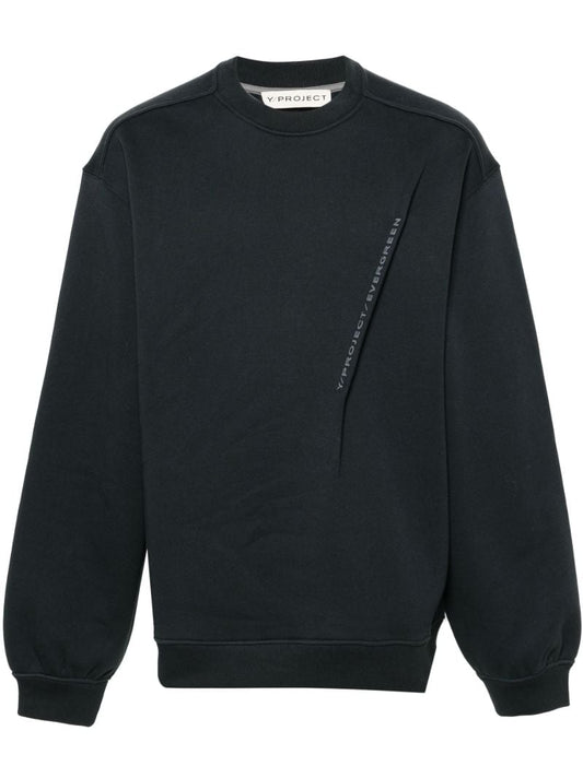 Black Pinched Logo Cotton Sweatshirt