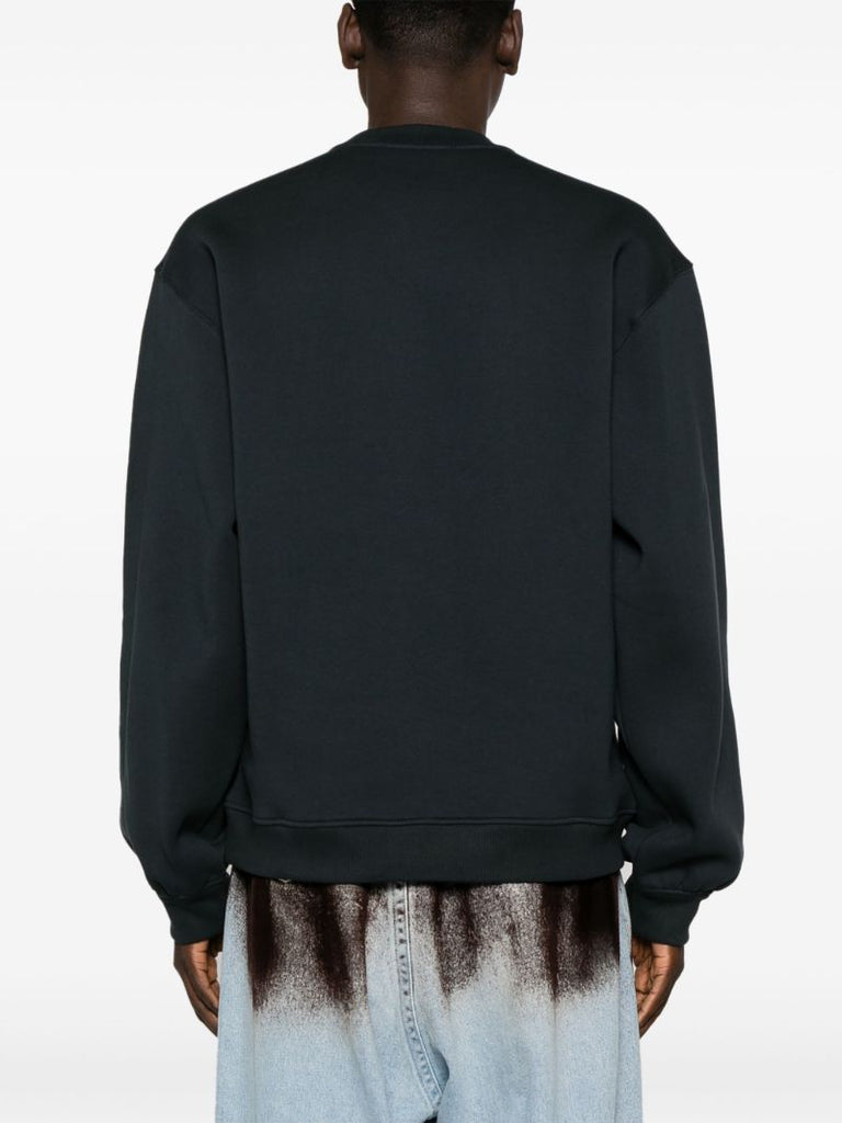 Black Pinched Logo Cotton Sweatshirt