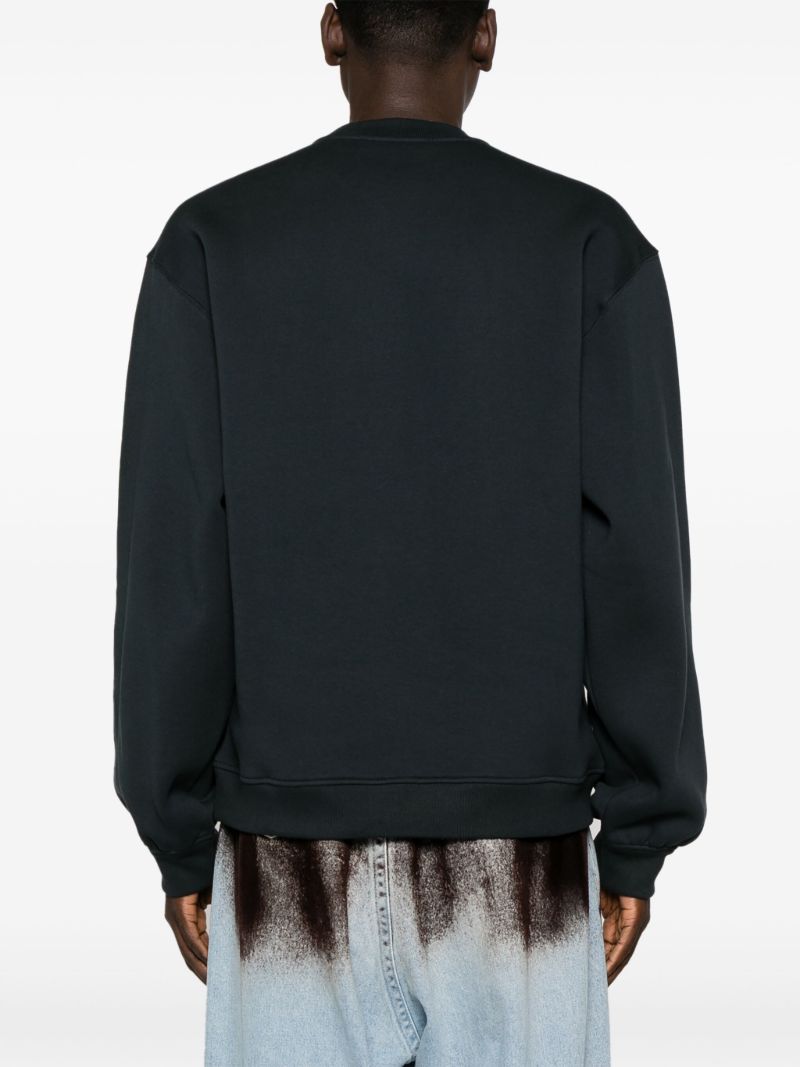 Black Pinched Logo Cotton Sweatshirt