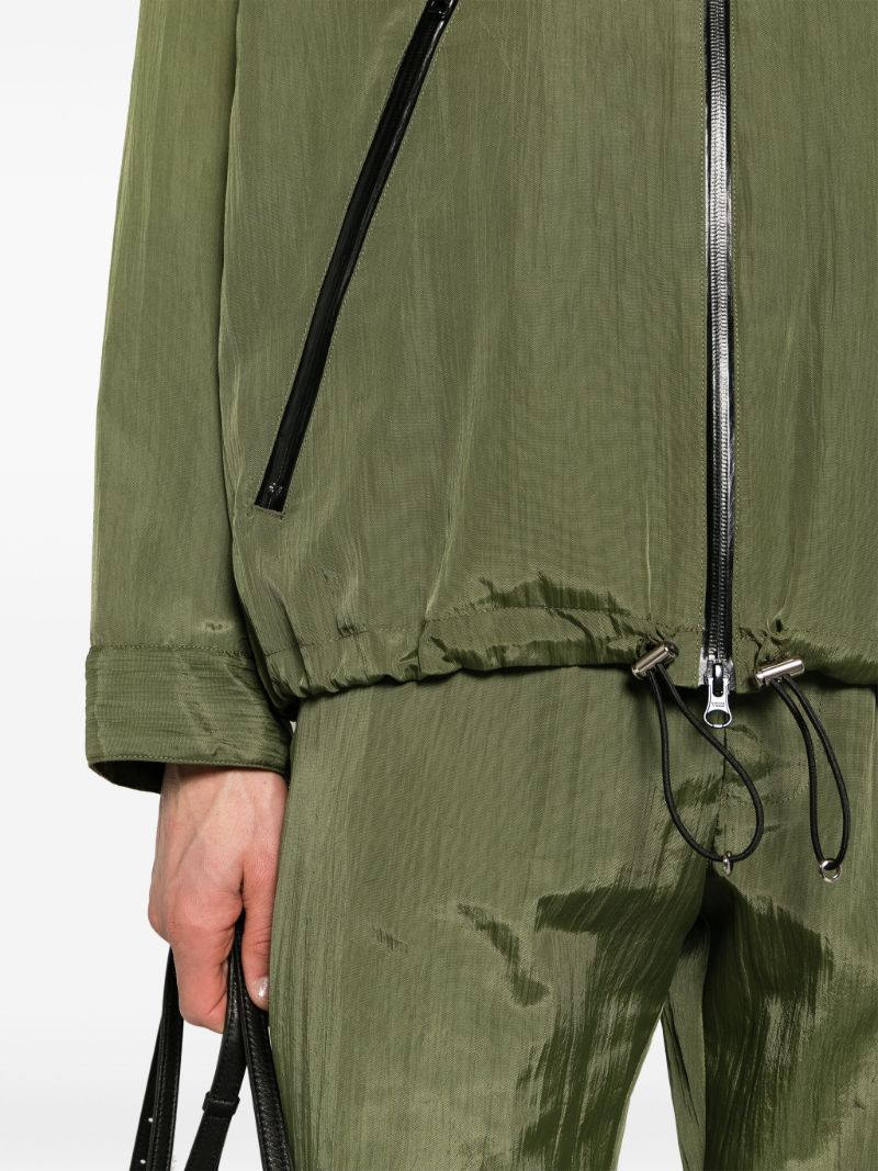 Green Zip-up Crinkled Jacket