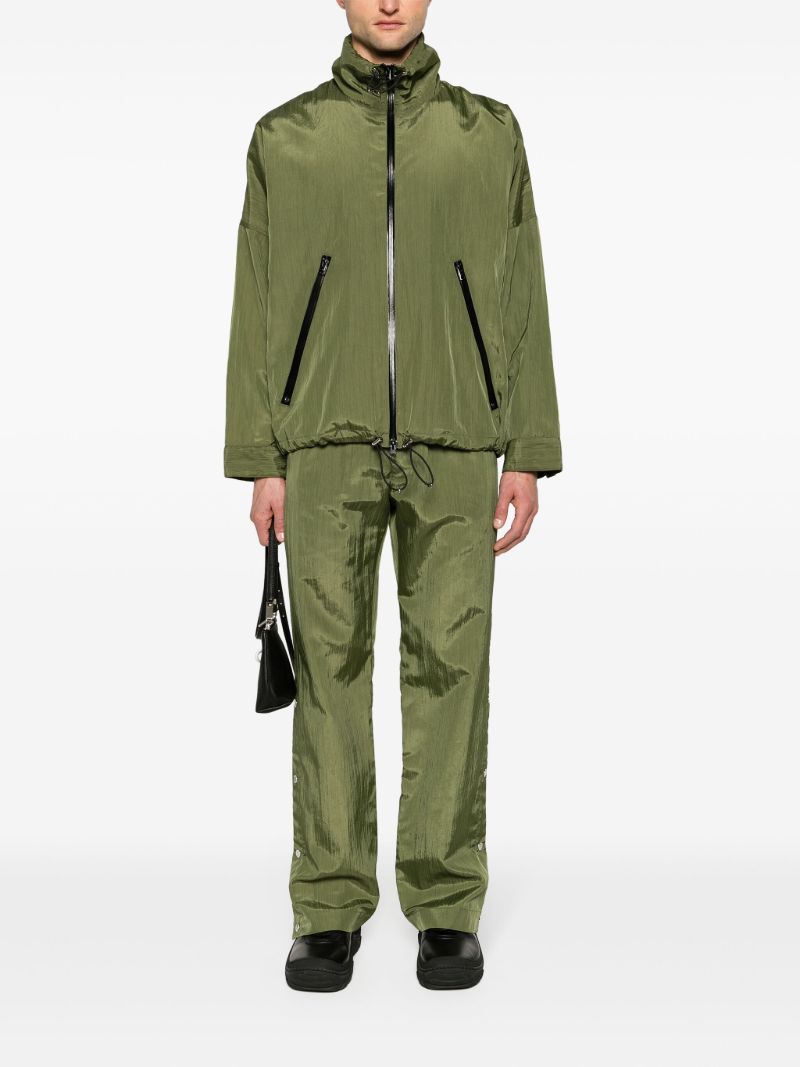 Green Zip-up Crinkled Jacket